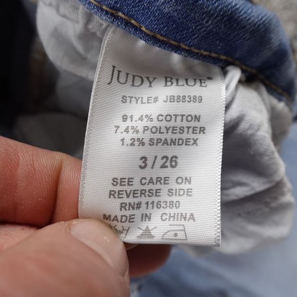 Judy Blue Jeans Womens 3 Light Denim Trouser Pants Boyfriend Stretch Faded Flex - Picture 9 of 13